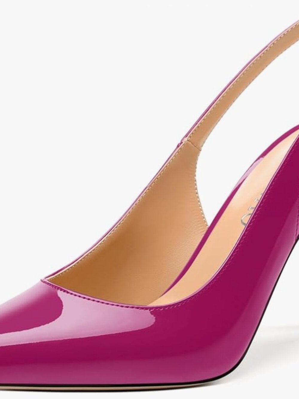 Fucshia Pink Patent Leather Slingback Heels - Picture 11 of 11